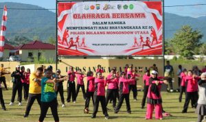 Polres Bolmut Hari Bhayangkara ke-80 Tahun 2026, Polres Bolaang Mongondow Utara (Bolmut) menggelar olahraga bersama yang melibatkan unsur